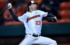 Andrew Moore didn't allow an earned run over 7.2 innings. Photo by Scobel Wiggins courtesy Oregon State Athletics